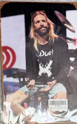 Foo Fighter Sign Drummer Taylor Hawkins Metal 12X8'' Grunge Legend Rock & Roll