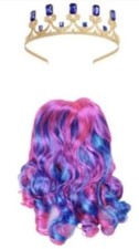 Descendants Audrey Crown and Wig Set, Halloween Dress Up for Princess Girls