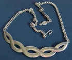 Vintage Sarah Coventry Necklace Silver Tone Braided Bar Costume Jewelry