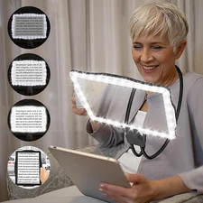 5X Hands Free Magnifying Glass with Light Large Gooseneck Reading Magnifier