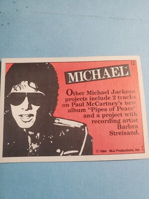 1984 Topps Micheal Jackson #13 Card | eBay