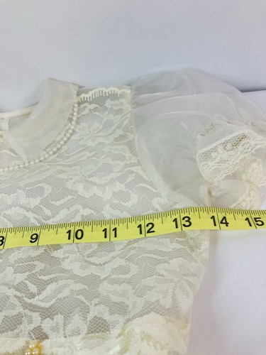 Girls Sz 6 Kids First Communion Flower Girl VTG 100% Polyester Dress - Picture 9 of 17