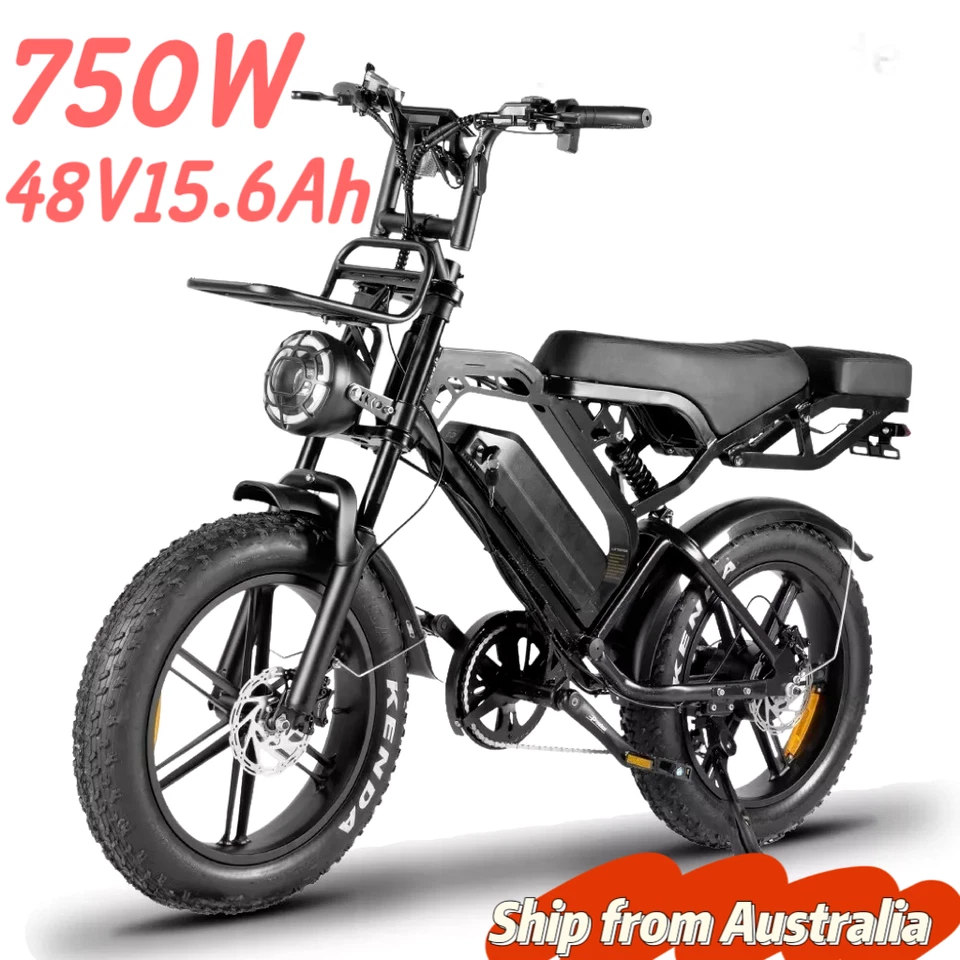 750W Electric Bicycle 20" Fat Tyre 45KM/H removable battery mountain ebike - image 2 of 4