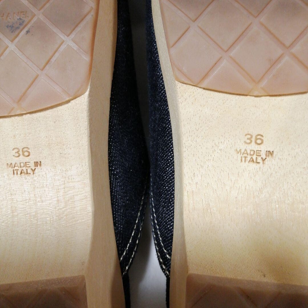 Chanel Vintage Denim Sandals Sabot Rare Denim Good condition