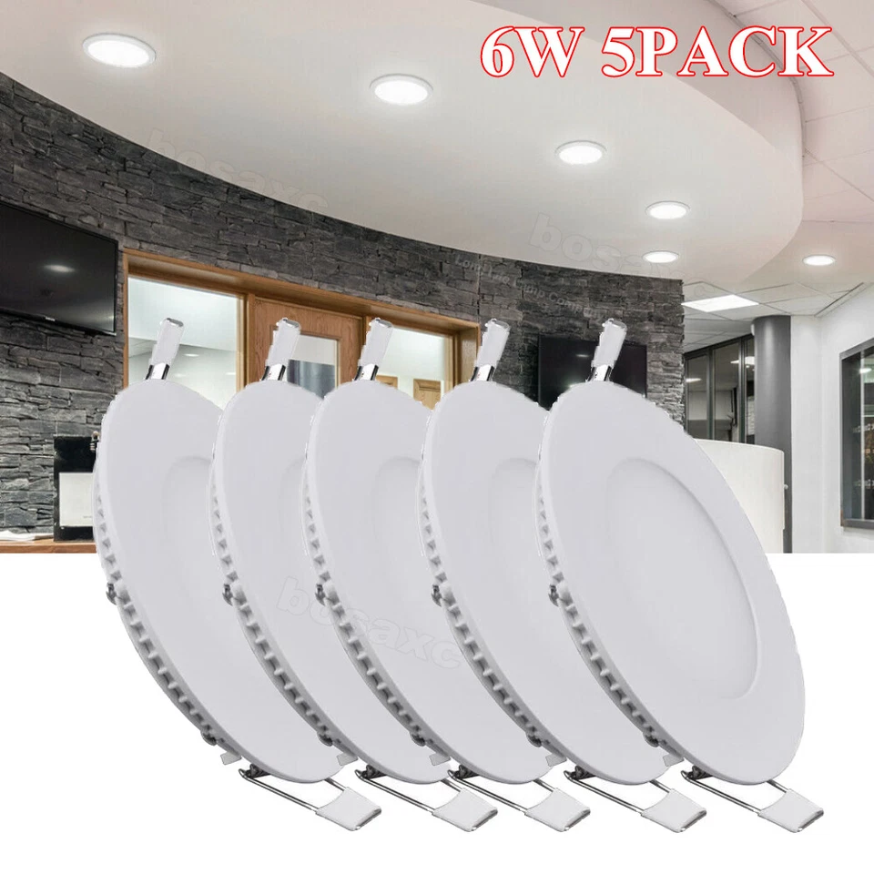 LITELER 5Pack 4Inch LED Ceiling Lights Ultra-Thin Recessed Retrofits Kit 6000K Daylight