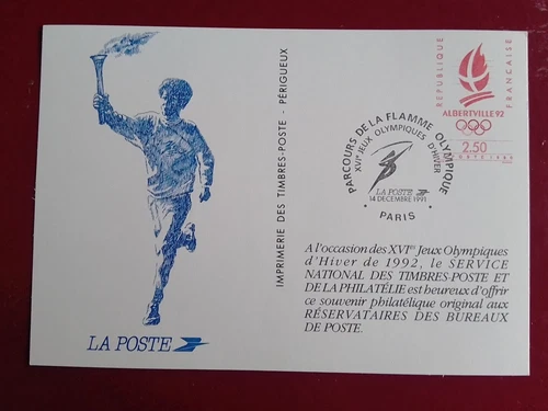 WHOLE POSTCARD FRANCE 1990 WINTER OLYMPIC GAMES ALBERTVILLE