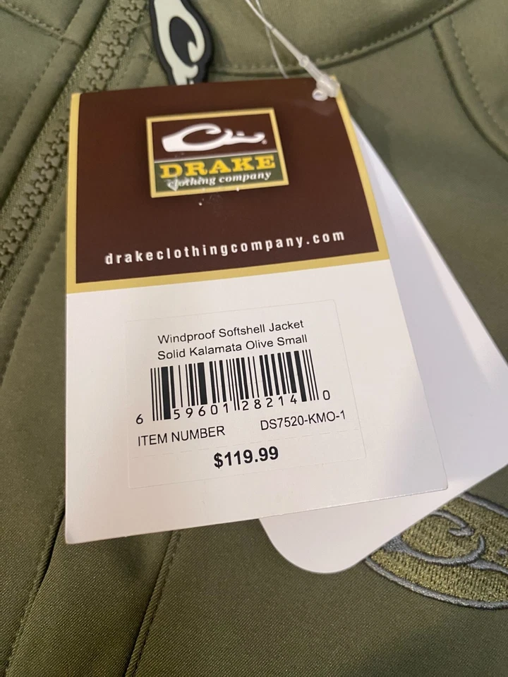 DRAKE Men's Small Windproof Softshell Kalamata Olive Jacket - Image 4 of 4