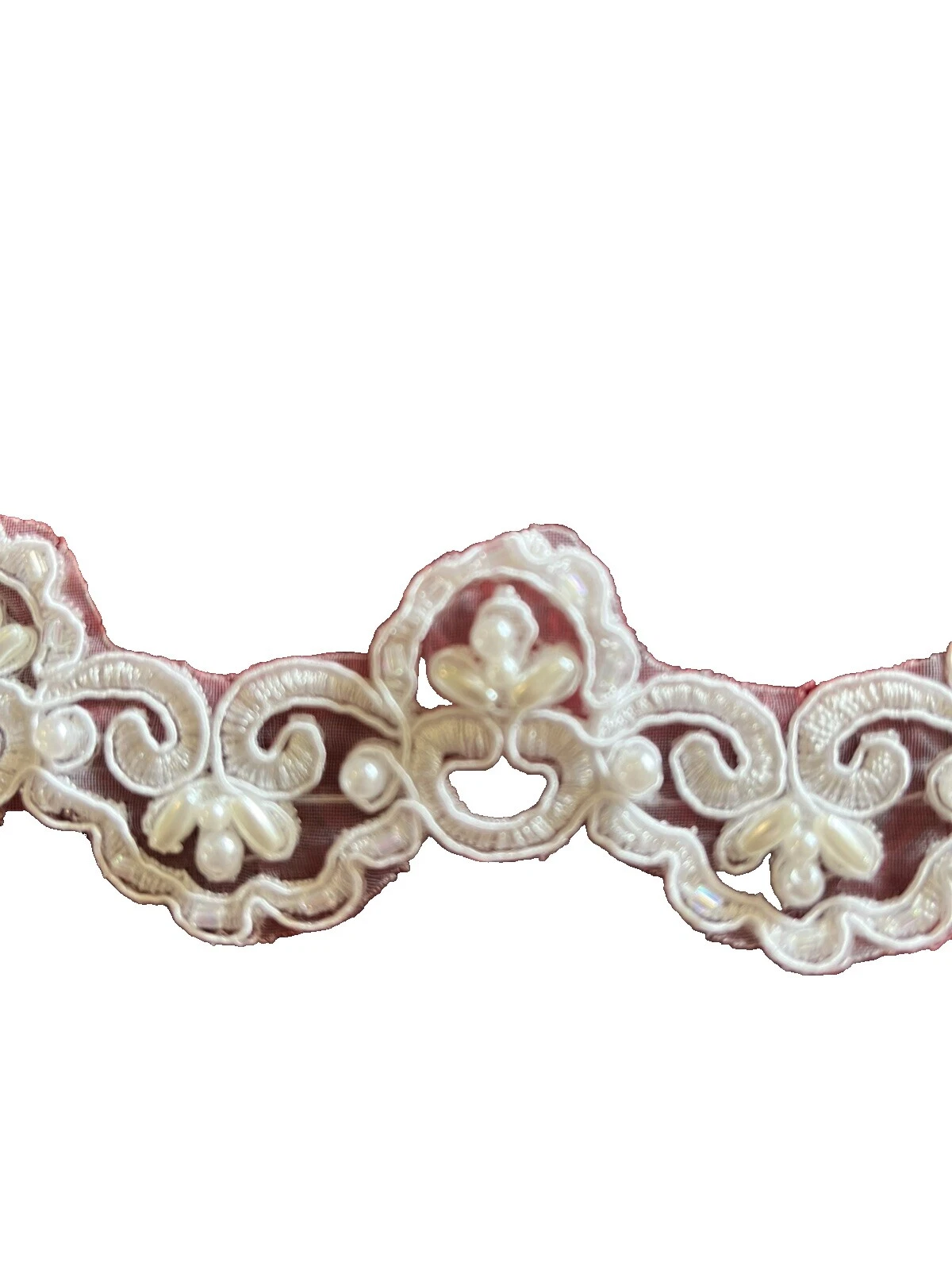 Adornos de costura con cuentas Blanco