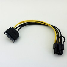 SATA 15 Pin Male to PCI-E Express 6 2 Pin 8 Pin Video Power Adapter Cable 20cm