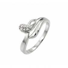 Sterling Silver Snake CZ Stones Ladies Ring