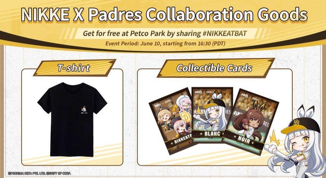 ニケ パドレス コラボTシャツ　カード付き　勝利の女神 　NIKKE NIKKE Goddess of Victory x San Diego Padres Collaboration T