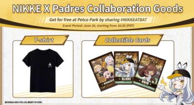 ニケ パドレス コラボTシャツ　カード付き　勝利の女神 　NIKKE NIKKE Goddess of Victory x San Diego Padres Collaboration T-Shirt