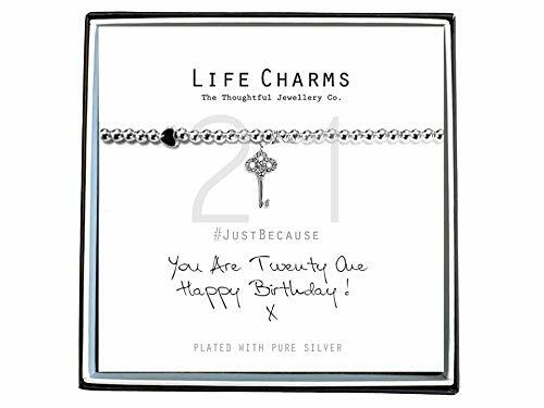 LIFE CHARMS - YOU ARE 21 HAPPY BIRTHDAY! - Silver Plated Bracelet in Gift Box