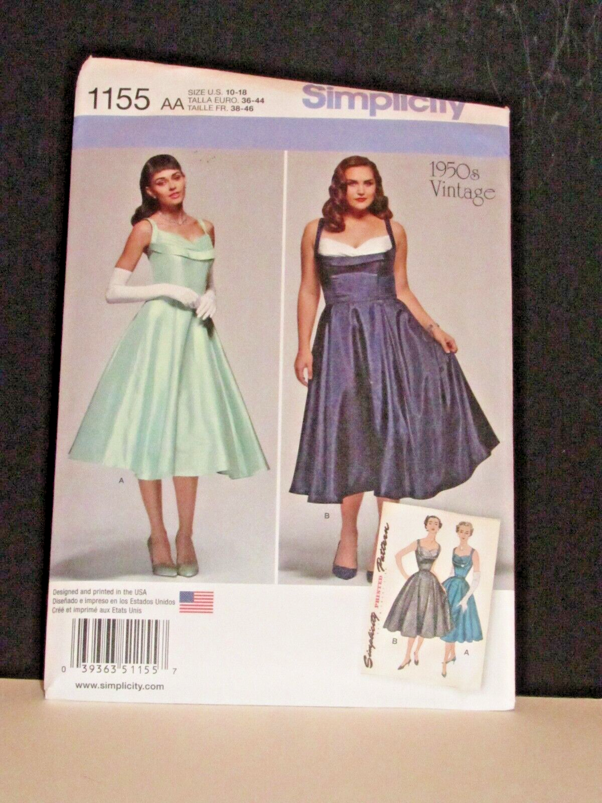 Retro 1950s Dress pattern  size 10-18  FF, Uncut Complete, Shelf Bust PinUp Girl