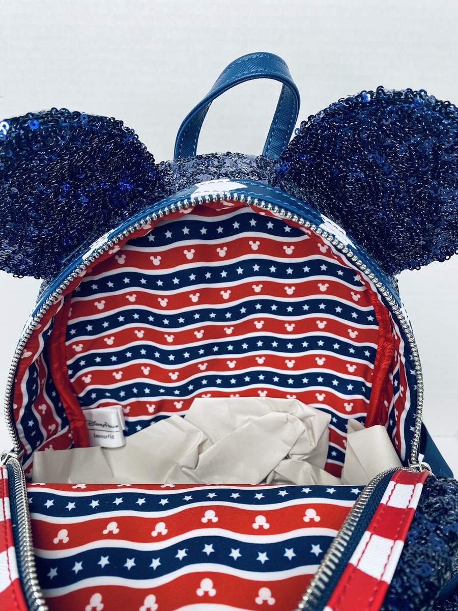 Loungefly Minnie Mouse Americana Stars & Stripes Sequin  display picture 1