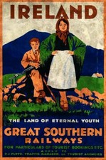 IRELAND GREAT SOUTHERN RAILWAYS HEAVY DUTY USA MADE METAL ADVERTISING SIGN