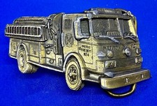 Metro Fire Department Fire Truck Cutout VTG 1981 The Great American Belt Buckle