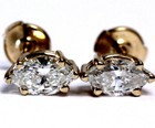 New EGL SI3 F certified 14k yellow gold 1.41ct diamond basket stud earrings rare — photo 2