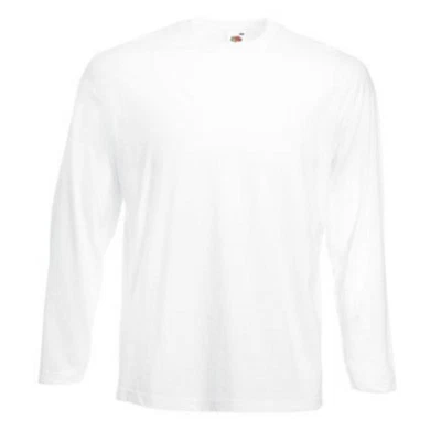 2x LANGARM VALUEWEIGHT LONG SLEEVE T-SHIRT FRUIT OF THE LOOM S-XXL 2er SET WEIß