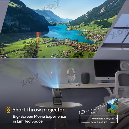 XGODY Portable LED Projector 4K HD 12000 Lumen Native 1080P Android Home Theater - Picture 6 of 21