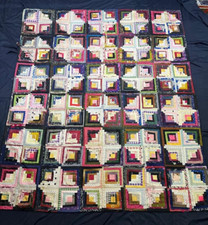 Vintage Beautiful Quilt Different Pieces Hand Woven size72x60 inches