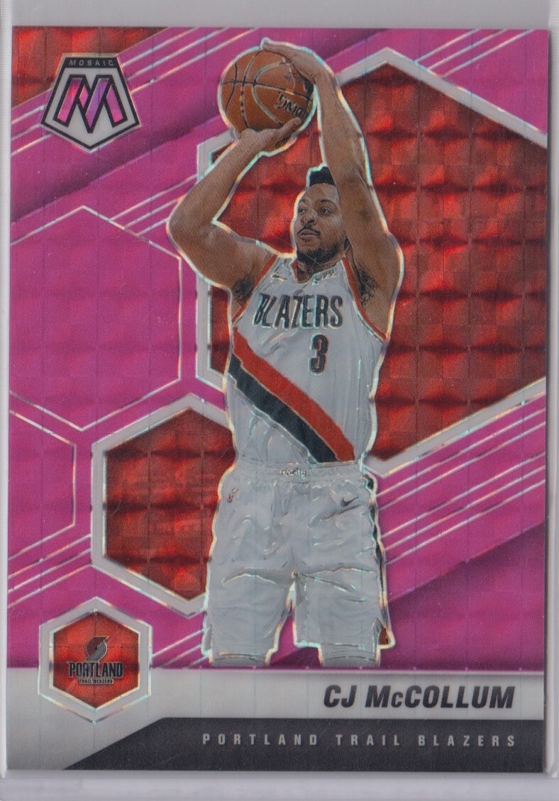 CJ McCollum 2020-21 Panini Mosaic Fluorescent Pink /10 #30 - POR