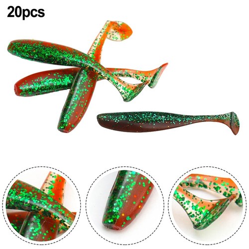 Leurre de pêche à l'achigan 25 ct 5 pouces Junebug rouge bleu bâton