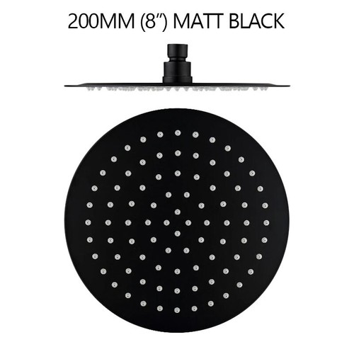 CHROME MATT BLACK ROUND 8" 10" 12" 200mm 250mm 300mm SHOWER HEAD STAINLESS STEEL - Picture 7 of 11