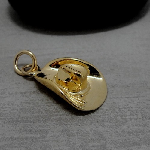 Gold Cowboy Hat Charm - Western Cowgirl 