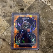 2021 2021-22 Panini Prizm Orange Cracked Ice #309 Isaiah Jackson RC Rookie P2