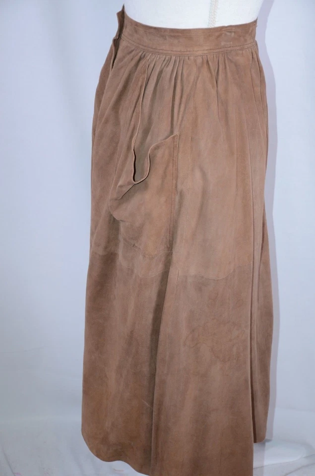 Fendi Women's Skirt Sz 38 Suede Brown Long Italy Career Boho Gypsy Large Pockets - Image 4 of 4