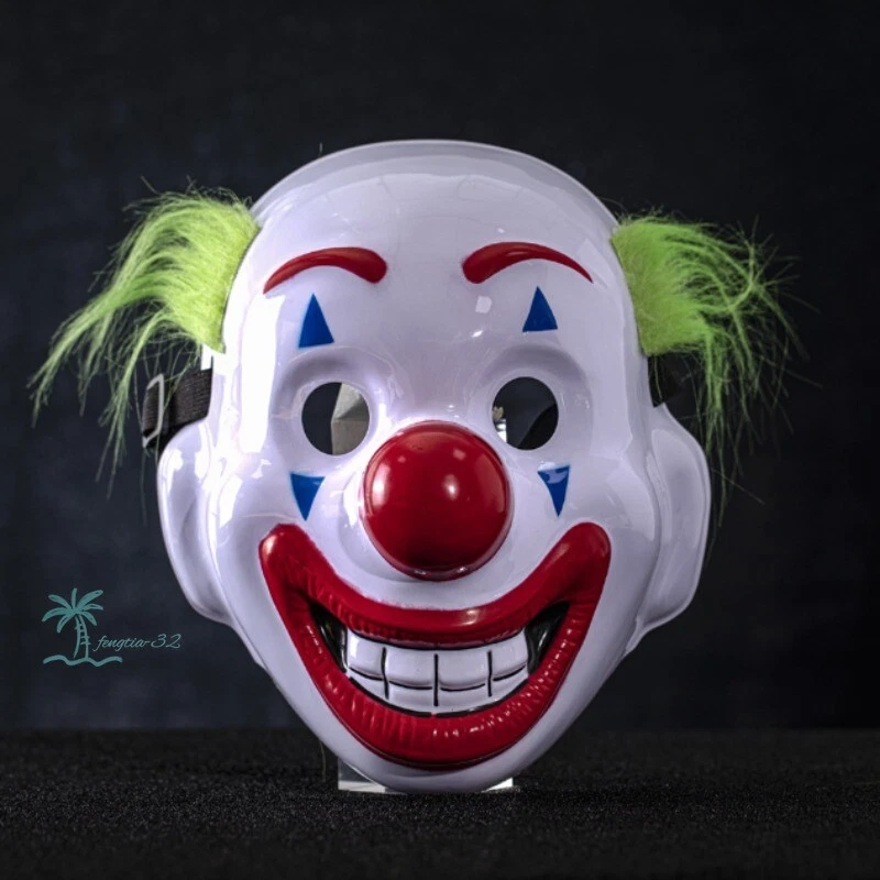 Green Hair Joker Mask Party Terror Movie Props PVC Plastic Halloween Performance - Image 4 of 4