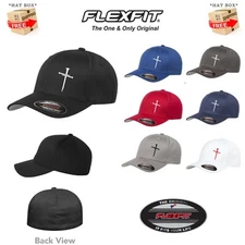 GOD THREE CRUCIFIXION NAIL CROSS RELIGION FLEXFIT HAT  *FREE SHIPPING in BOX*