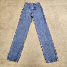 VTG 70/80s High Waist Wrangler Blue Jeans Pleated Straight Leg Denim Sz 9/10X36