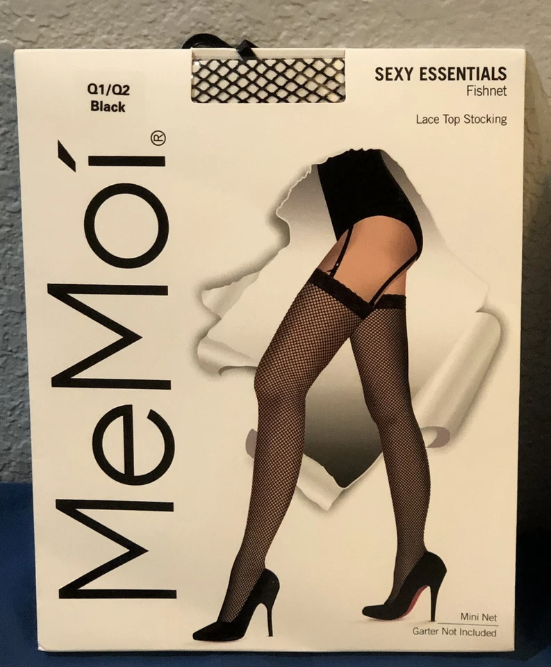 MeMoi Fishnet & Crystal Sheer Lace Top Thigh High Stockings size Q1/Q2 Lot Of 7 - Image 3 of 4