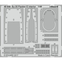 MW22 Eduard 49858 SU-35 Flanker E Interior 1/48 Pe Set For Kitty Hawk