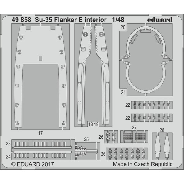 MW22 Eduard 49858 SU-35 Flanker E Interior 1/48 Pe Set For Kitty Hawk-image