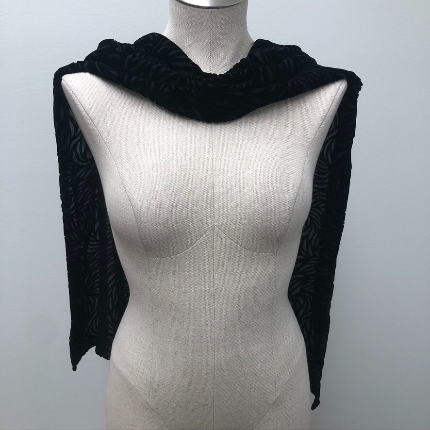 Idea Nuova Scarf Velvet Burnout Rectangle Womens Dark Fairy Whimsigoth 58x13