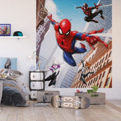 Spider-Man WANDTAPETE Dekor Tapete KINDERZIMMER Marvel Comics Figuren