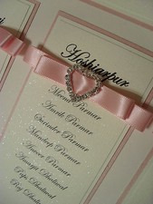 STUNNING PERSONALISED DIAMANTE HEART WEDDING SEATING PLAN TABLE PLANNER A2 & A3