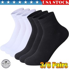 3/6Pairs Womens Mens Ankle Socks Thin Cotton Gym Athletic Mini Crew Socks Sports