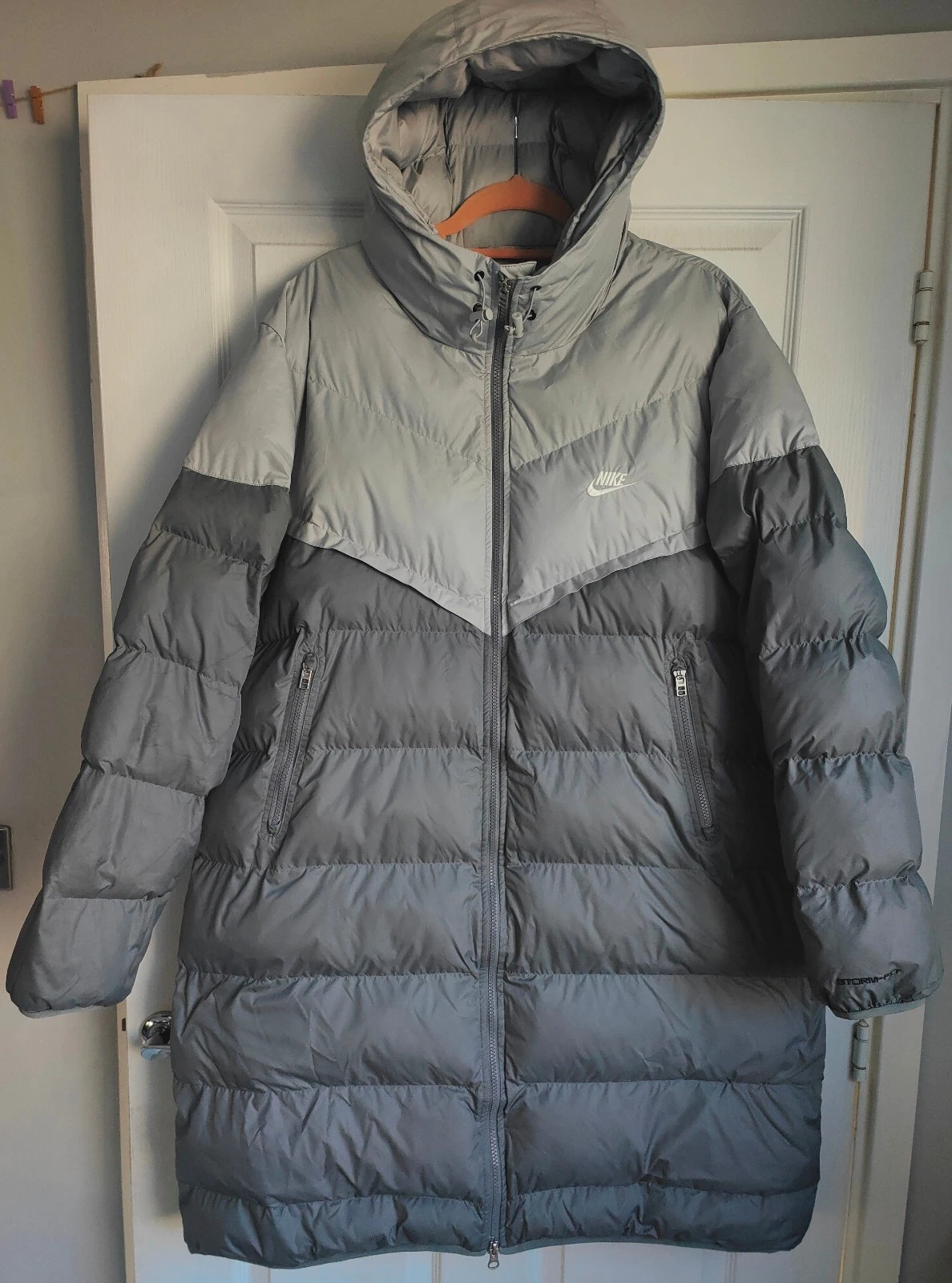 Nike Storm Fit Primaloft Down Puffer Parka Jacket, Size XL Ch:52" Grey #
