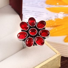 925 Sterling Silver Mozambique Garnet Gemstone Jewelry Ring All size US