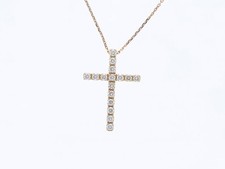 Collana prezzo top con ciondolo 0,24 ct. Diamanti brillanti oro 750 nuovi det...