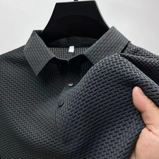 Summer Men's Short Sleeve T-shirt Business Casual Cool Breathable Polo Shirt