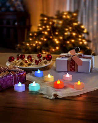 24er Pack Farbwechsel LED Teelichter, flammenlose Teelichtkerzen mit Regenb...