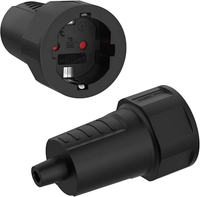 2 StüCke Schuko Kupplung 250V 16A, Stecker Kupplung Mit Knickschutz, Schwarz Sch