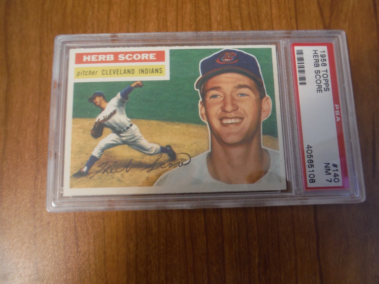 1956 Topps Herb Score PSA 7 NM Cleveland Indians Gray Back RC #140