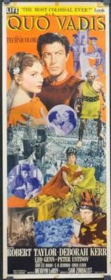 QUO VADIS 1951 Original 14x36 Gerolltes Filmplakat Robert Taylor Deborah Kerr