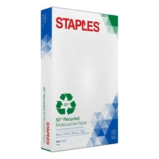 Staples 50% Recycled 8.5" x 14" Multipurpose Paper 24 lbs. 96 Brightness